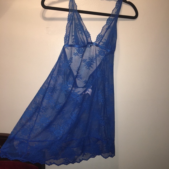 Victoria’s Secret royal blue lacy baby doll teddy - Picture 7 of 8